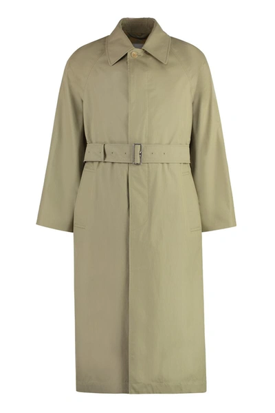 Burberry Cotton Trench Jacket With Coordinated Waist Belt For Men In Yellow