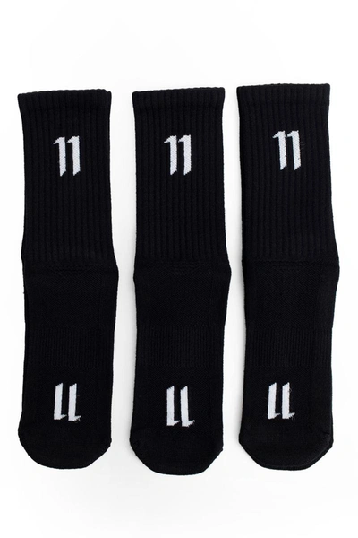 11 By Boris Bidjan Saberi Three-pack Black Calf-high Socks