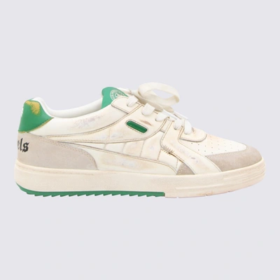 Palm Angels University Sneakers In White Green