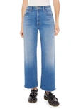 MOTHER THE DODGER HIGH WAIST WIDE LEG ANKLE JEANS