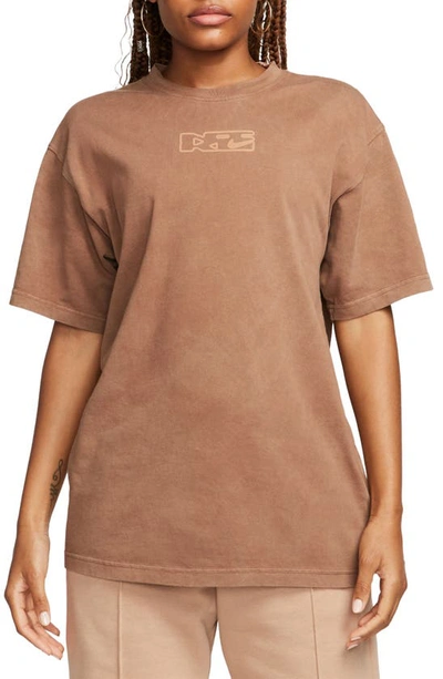 Nike Sportswear Max90 Oversize Stonewashed T-shirt In Brown