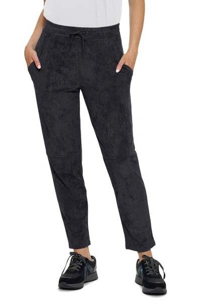 Hue Women's Faux-suede Drawstring Jogger Trousers In Black