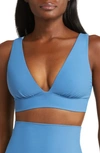 Bondi Born Amelia Longline Bikini Top In Delft Blue
