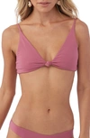 O'neill Oneill Juniors Saltwater Solid Pismo Knot Front Bikini Top Bottoms In Berry
