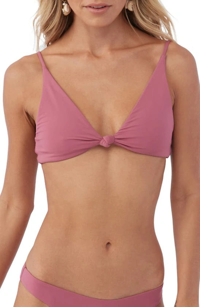 O'neill Oneill Juniors Saltwater Solid Pismo Knot Front Bikini Top Bottoms In Berry