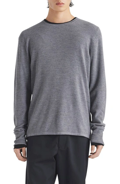 Rag & Bone Martin Wool Blend Crewneck Sweater In Heather Grey