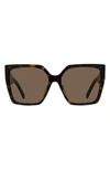 Givenchy 4g 57mm Square Sunglasses In Dark Havana