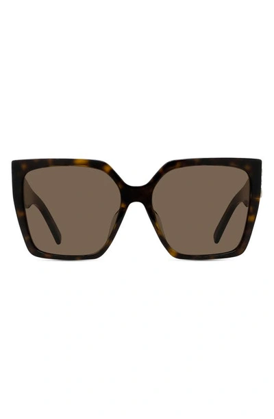 Givenchy 4g 57mm Square Sunglasses In Dark Havana