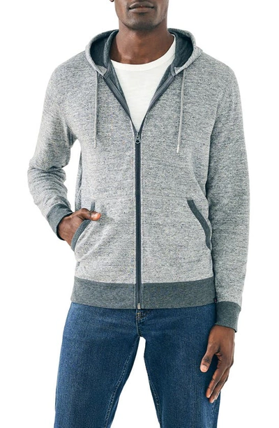 Faherty Double Knit Zip Hoodie In Light Carbon Heather