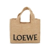 Loewe Small Raffia Tote Bag With Embroidered-logo