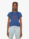 Mother The Boxy Goodie Goodie Crewneck Tee In Blue