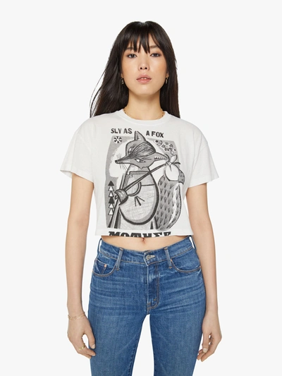 Mother The Grab Bag Crop T-shirt Sly Fox T-shirt In White