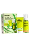DEVACURL THE BEAUTY OF VOLUMINOUS CURLS KIT FRIZZ-FIGHTING BODY BOOSTERS + FABRIC WRAP (LIMITED EDITION) $97 