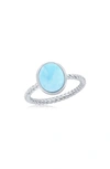 SIMONA STERLING SILVER OVAL LARIMAR RING