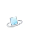 SIMONA SIMONA STERLING SILVER RECTANGLE LARIMAR RING