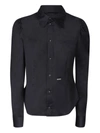 Dsquared2 Logo-plaque Button-up Shirt In Black