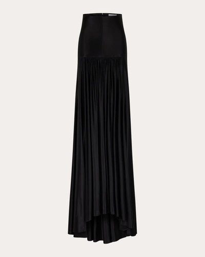 Rabanne Gathered Button-back A-line Maxi Skirt In Black