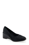 Aerosoles Airlie Dress-pump-wedge In Black Stretch