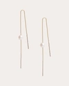 Poppy Finch Women's 14k Gold Pearl Threader Earrings In White