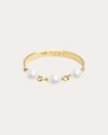 POPPY FINCH WOMEN'S BABY PEARL LINK BAND RING