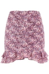 Isabel Marant Milendi Gathered Mini Skirt With Ruuffles In Purple