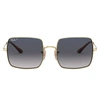 Ray Ban Square 1971 Classic Sunglasses Gold Frame Blue Lenses Polarized 54-19 In Gold