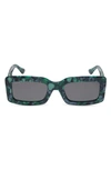 Diff Indy 51mm Polarized Rectangular Sunglasses In Green