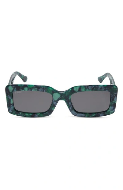 Diff Indy 51mm Polarized Rectangular Sunglasses In Green