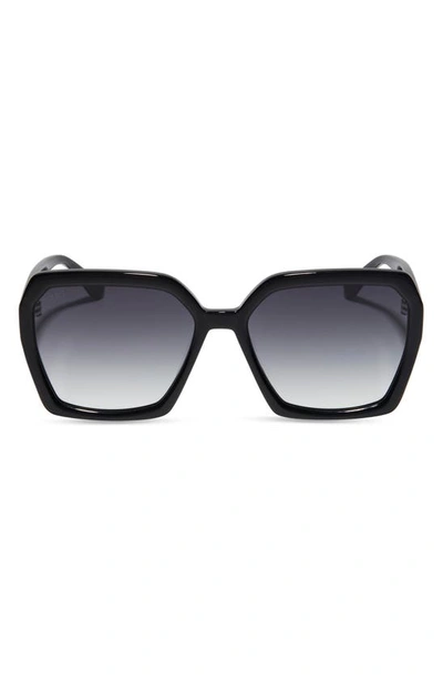 Diff Sloane 54mm Gradient Polarized Square Sunglasses In Grey Gradient