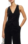 River Island Sparkle Button Front Waistcoat In Black