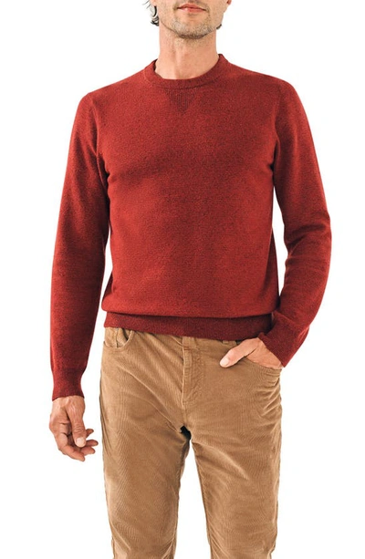Faherty Jackson Organic Cotton Blend Performance Sweater In Red Fern Heather