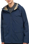Barbour Domus Hooded Jacket In Navy/ Classic