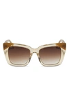 Diff Lizzy 54mm Gradient Cat Eye Sunglasses In Brown Gradient