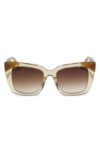Diff Lizzy 54mm Gradient Cat Eye Sunglasses In Brown Gradient