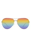 Kurt Geiger 60mm Aviator Sunglasses In Gold Black/ Rainbow