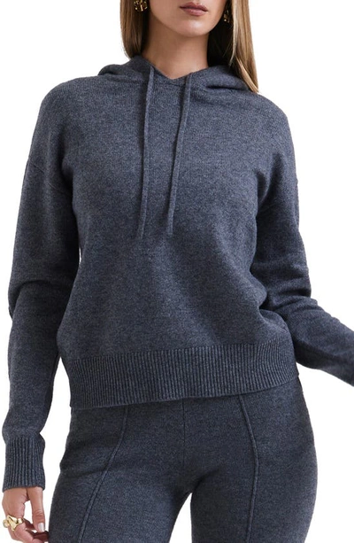 House Of Cb Jionni Hoodie Sweater In Grey Melange
