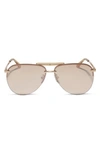 Diff Tahoe 63mm Oversize Aviator Sunglasses In Honey Crystal Flash