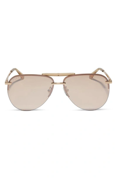 Diff Tahoe 63mm Oversize Aviator Sunglasses In Honey Crystal Flash