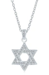 Bling Jewelry Star Of David Cz Necklace In Clear