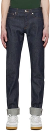 Apc Indigo Petit Standard Jeans In Iai Indigo