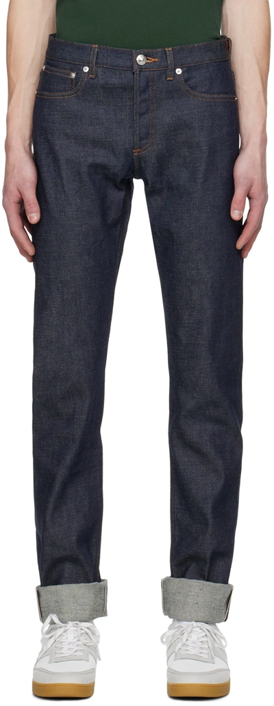 Apc Indigo Petit Standard Jeans In Iai Indigo