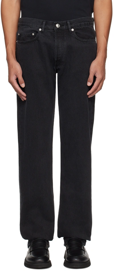 Apc Black New Standard Jeans In Lze Washed Black