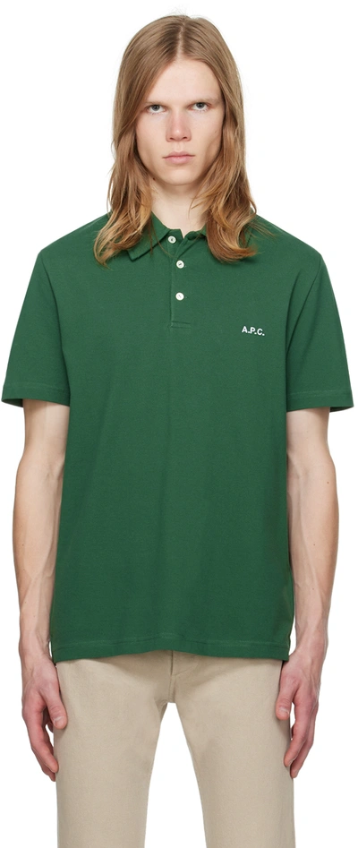 A.p.c. Austin Polo Shirt In Kaf_dark_green