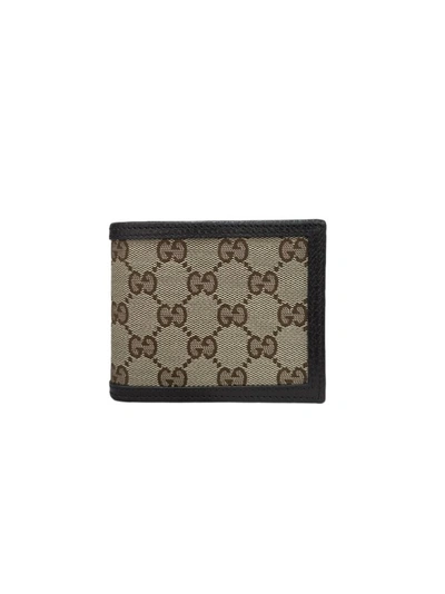 Gucci Gg Supreme Wallet In Brown