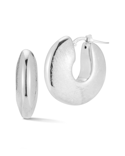 Sphera Milano Silver Hollow Coin Chunky Hoops In Metallic