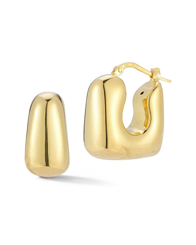 Sphera Milano 14k Over Silver Hollow Square Chunky Hoops