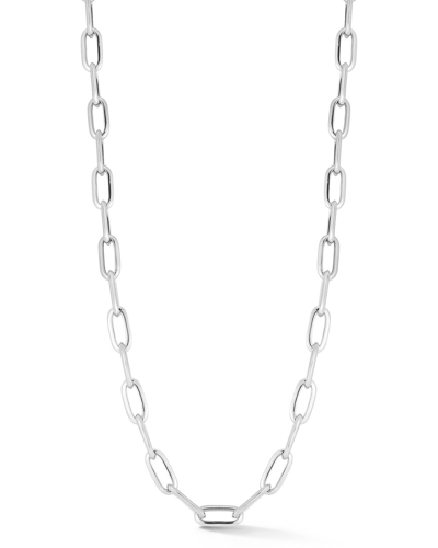 Sphera Milano Silver Bold Knife Edge Paperclip Necklace In Metallic