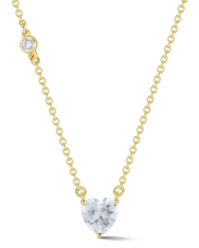 Sphera Milano 14k Over Silver Heart Collar Necklace In Gold