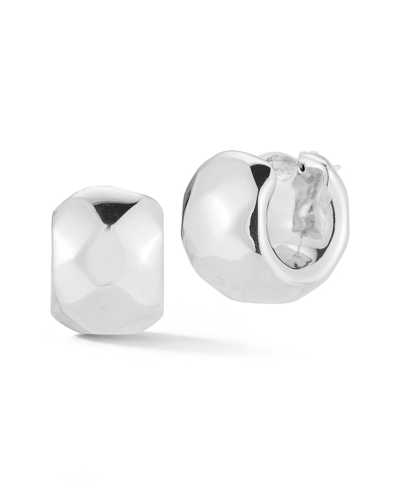 Sphera Milano Silver Hollow Hexagon Chunky Hoops In Metallic