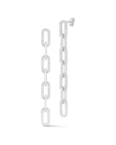 Sphera Milano Silver Cz 7-link Drop Earrings In Metallic